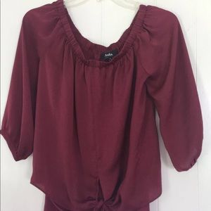 Sold!Off the shoulder maroon blouse